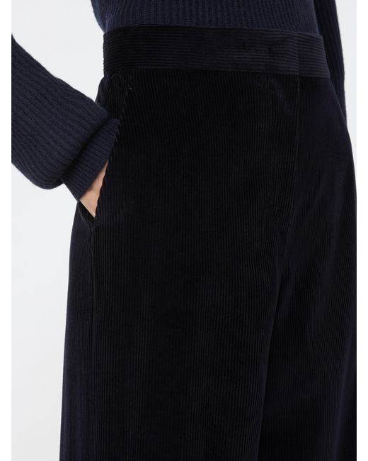 Max Mara Black Flared Velvet Trousers