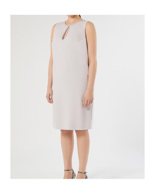 Marina Rinaldi White Embroidered Cady Dress