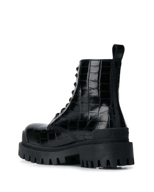 Balenciaga Black Stivaletti Strike 20 Mm Lace-Up Da Donna