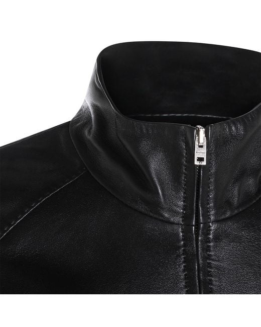 Acne Black Leather Jacket for men