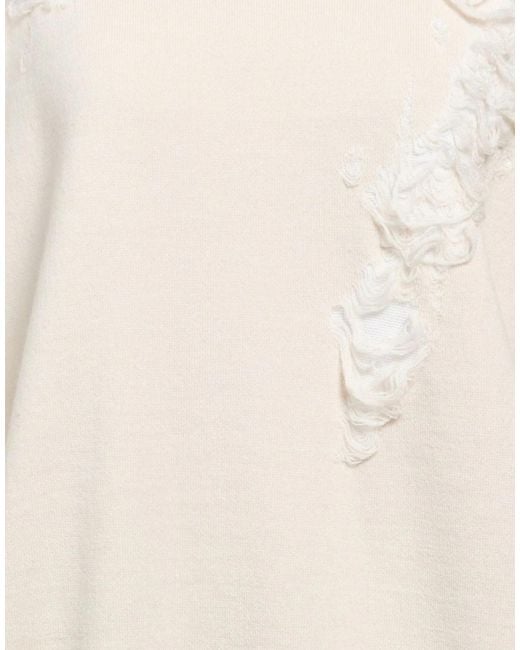 MM6 by Maison Margiela White Minimalist Solid Color Knit Sweater