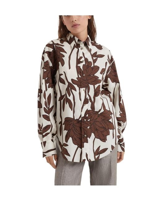 Brunello Cucinelli Multicolor Floral-Printed Button-Up Shirt