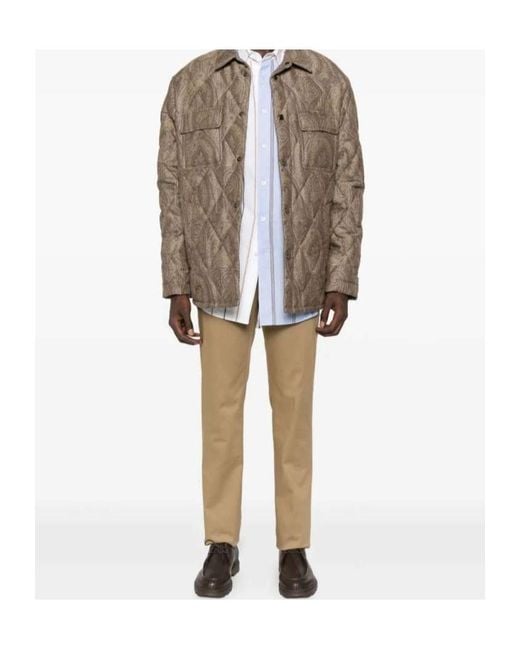 Etro Natural Frayed-Hem Trousers