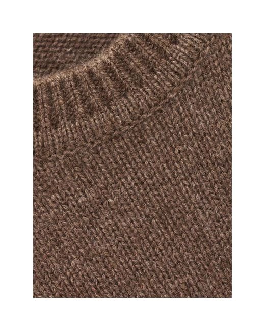 Ba&sh Brown Side Zip Crew Neck Knit Sweater