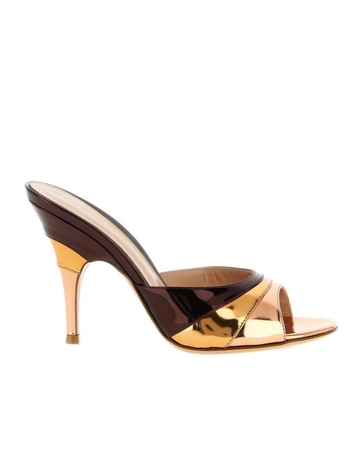 Gianvito Rossi Metallic Marea Mirror-Effect Mules