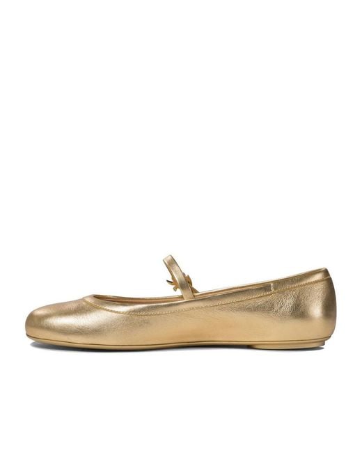 Gianvito Rossi Natural Carla Buckle-Strap Ballerina Shoes