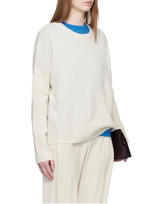 Lisa Yang White Mila Crewneck Knitwear