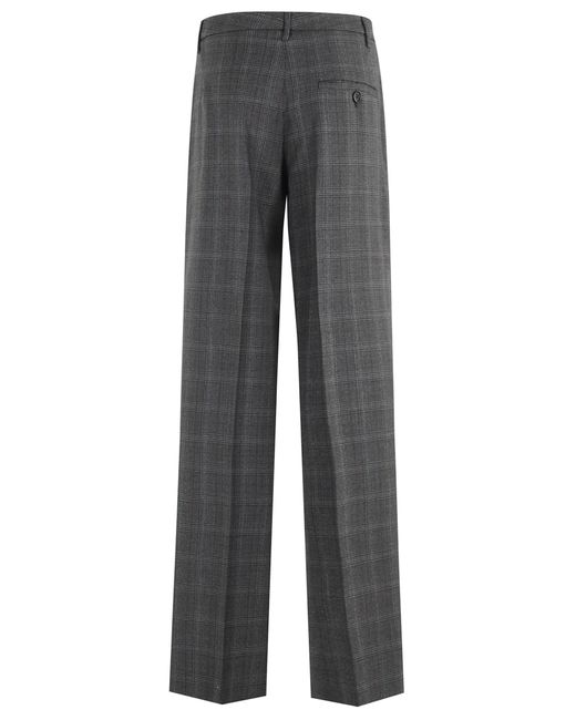 Aspesi Gray Checked Trousers