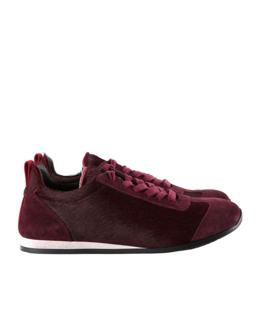 Uma Wang Red Lace-Up Sneakers