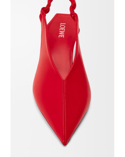 Loewe Red Pointed-Toe Slingback Pumps