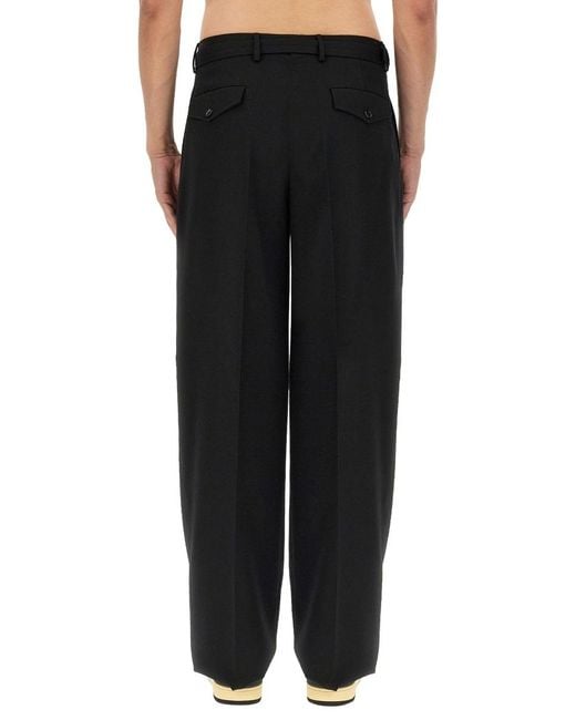 Lanvin Black Wide Leg Pants for men