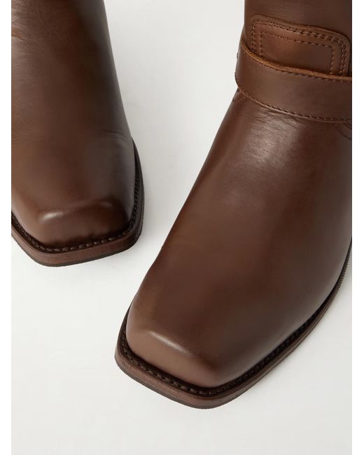 Polo Ralph Lauren Brown Leather Biker Boots