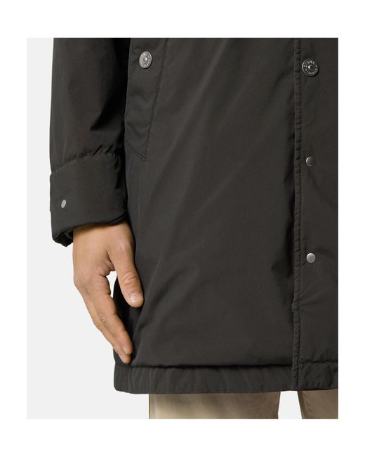 Stone Island Black Long Hooded Parka for men