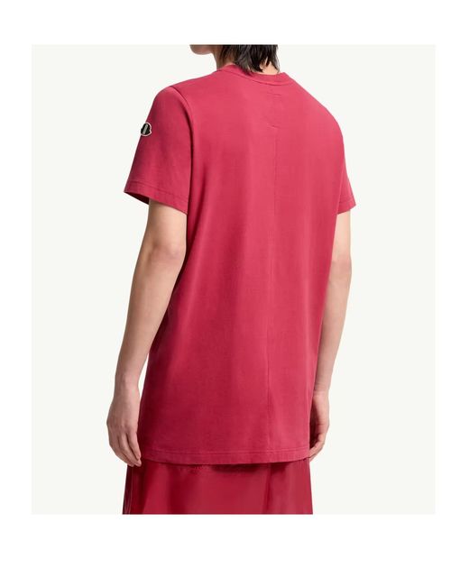 Moncler Pink Rick Owens Girder Cotton T-Shirt for men