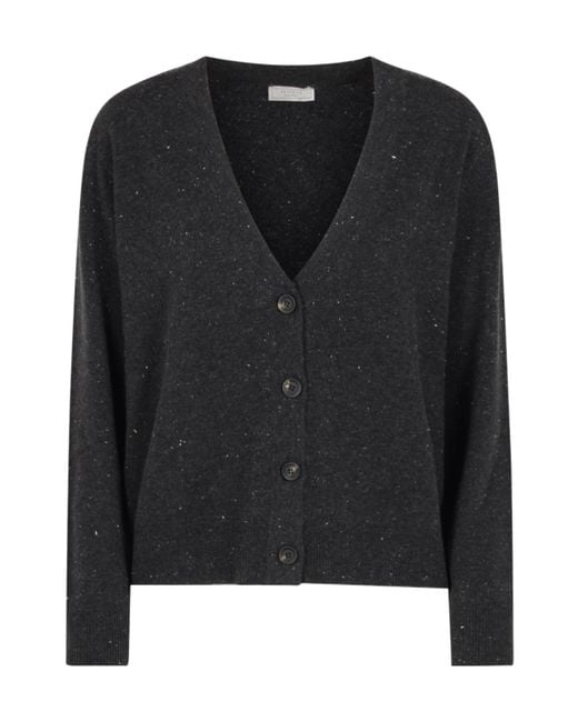 Peserico Black V-Neck Cardigan