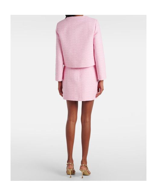 Patou Pink Tweed Button-Down Casual Jacket