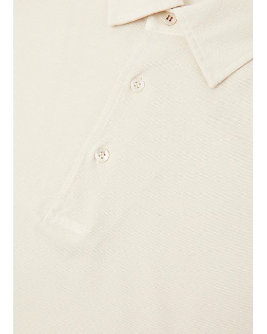 Loro Piana White Short Sleeved Polo Shirt for men