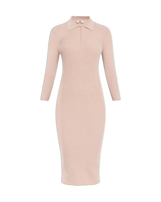 Fendi Pink Wool And Silk Dress