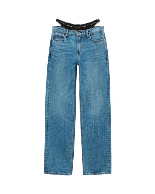 Alexander Wang Blue Prestyle Logo Bikini Jeans