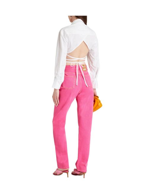 Jacquemus White Solid Colour Tops