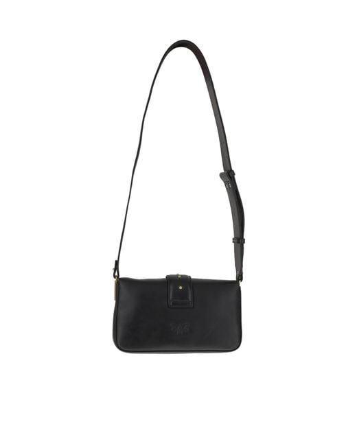 Pinko White Love One Logo Plaque Crossbody Bag
