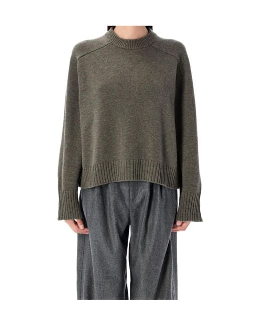 Soeur Gray Ribbed-Hem Sweater