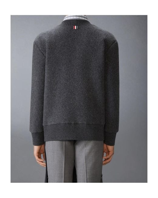 Thom Browne Blue Long-Sleeved V-Neck Cardigan for men