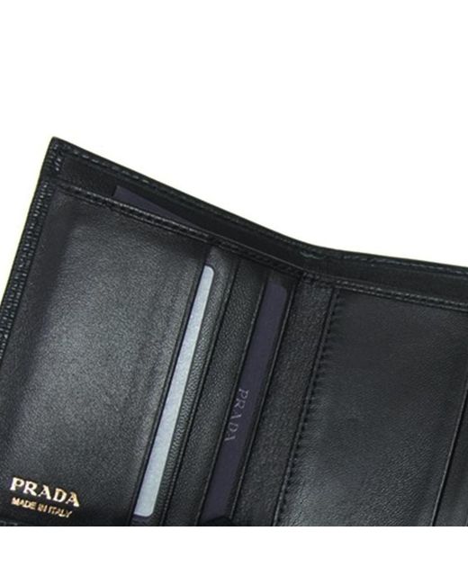 Prada Black Logo Plaque Wallet