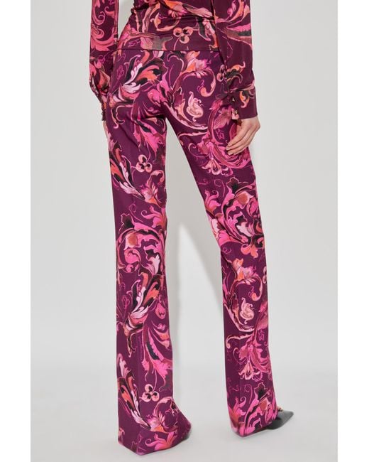 Versace Jeans Couture Barocco Printed Side-Slit Flared Trousers