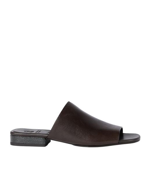 Brunello Cucinelli Brown Monili Detailed Riding Mules