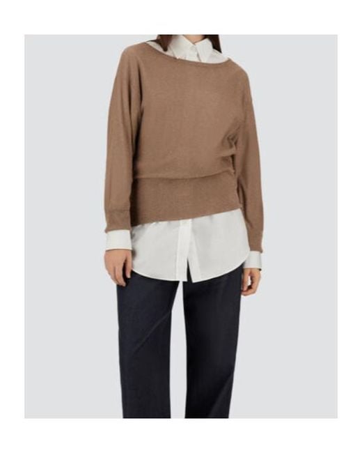 Herno Brown Sequinned Knitted Jumper