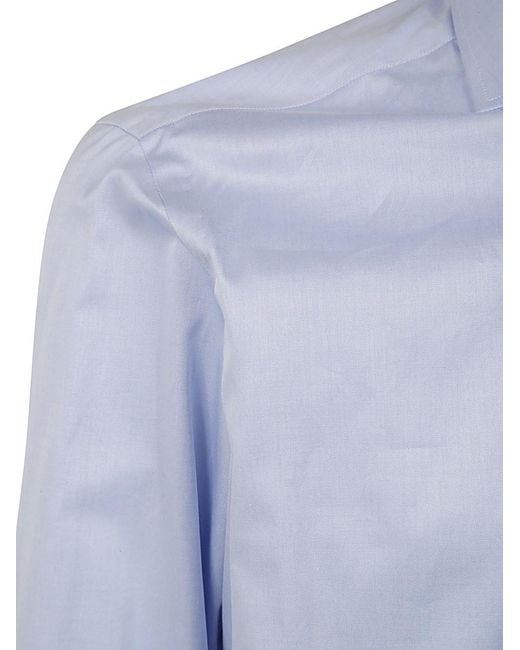 Barba Napoli Blue Long-Sleeved Shirt for men