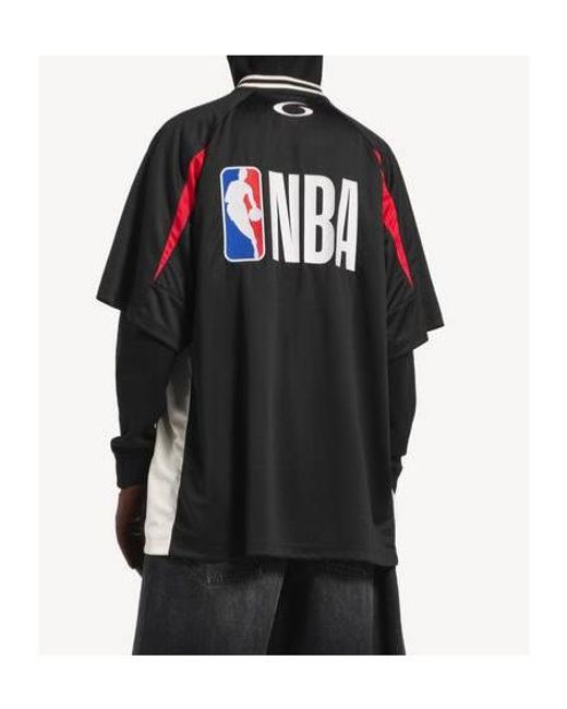 Balenciaga Black Nba Oversized Jersey T-Shirt for men