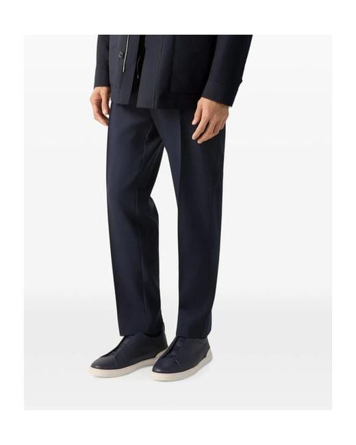 Zegna Blue Casual Pants With Side Pockets for men