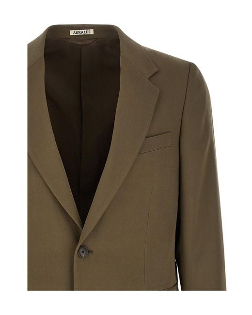 Auralee Green Single-Breasted Suit Jacket for men