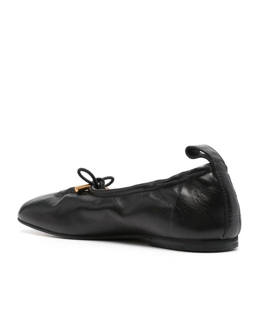 Alohas Black Square-Toe Ballet Flats
