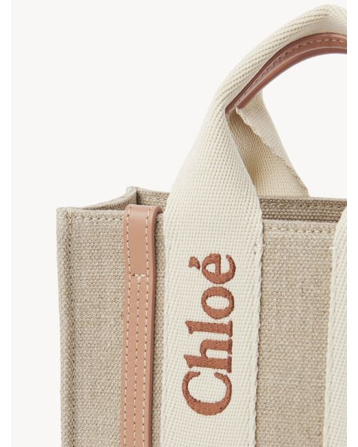 Chloé Natural Chloé Woody Mini Tote Bag