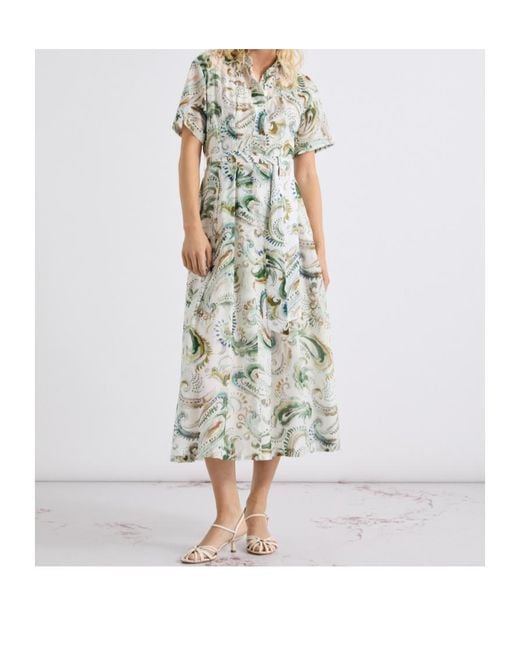 Marella White Cotton And Silk Voile Dress