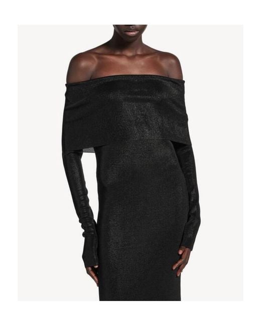 Balenciaga Black Off-The-Shoulder Maxi Dress
