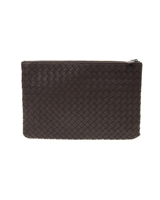 Bottega Veneta Black Medium Woven Clutch