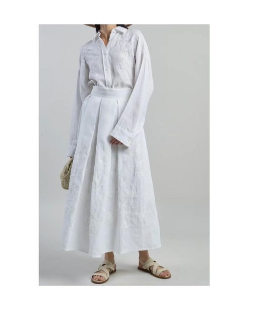 Eleventy White Zipper Skirt