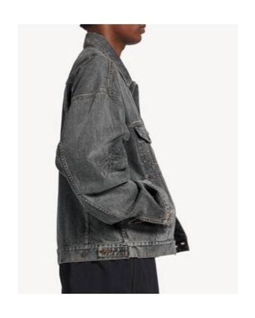 Balenciaga Gray Graffiti Denim Jacket for men