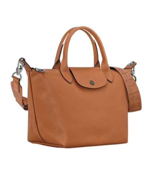 Longchamp Brown Le Pliage Xtra Small Top Handle Bag