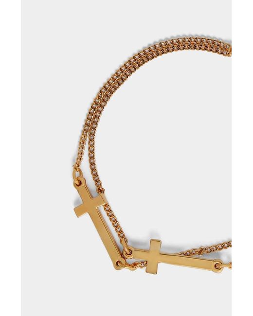 DSquared² Metallic Double Cross Bracelet for men