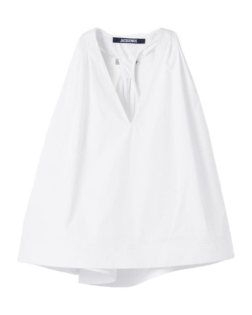 Jacquemus White The Norma V-Neck Top