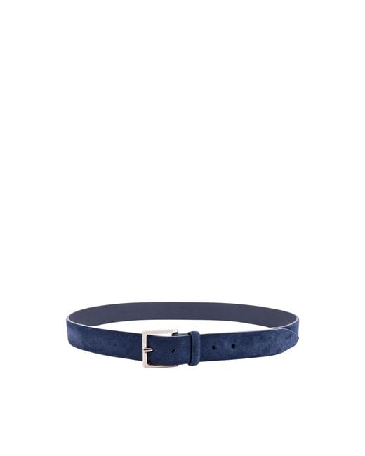 Orciani Blue Suede Buckle Belt for men
