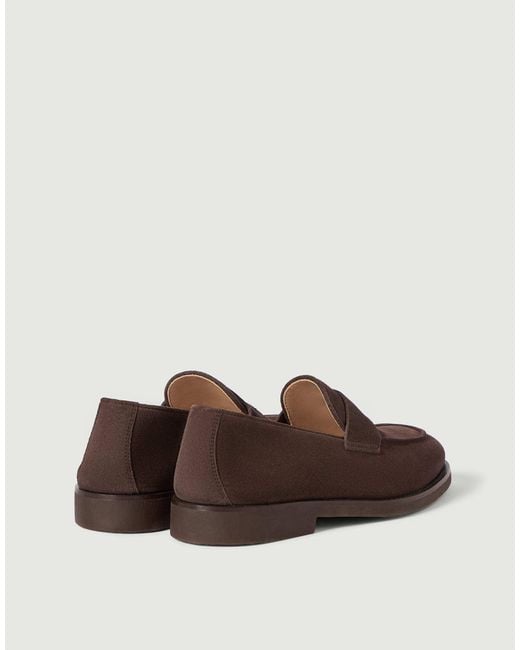 Brunello Cucinelli Brown Penny-Slot Loafers for men