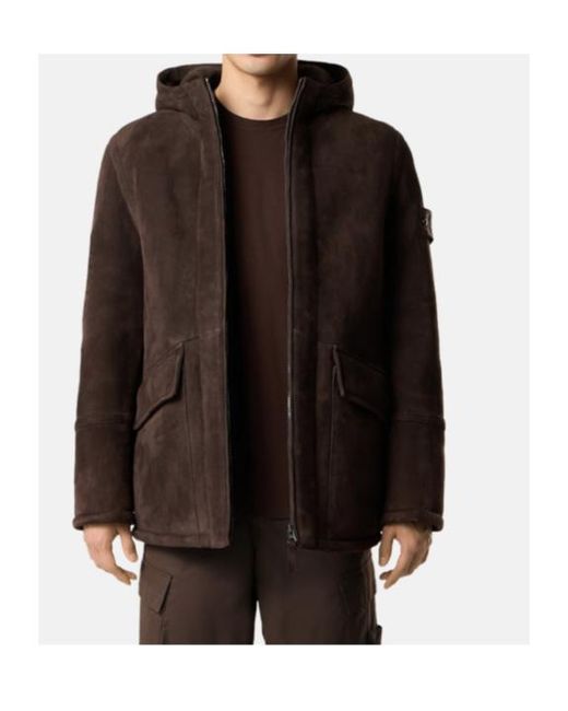 Stone Island Brown Hooded Jacket for men