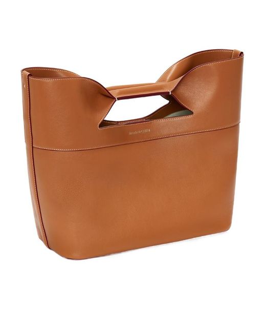 McQueen White The Bow Small Top Handle Bag