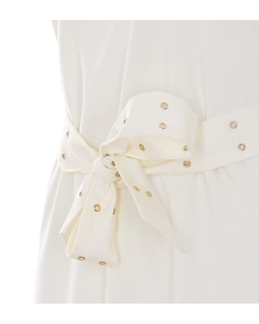 Liu Jo White Belted Sleeveless Mini Dress